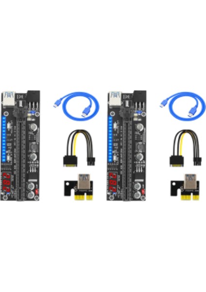 VER15X Plus Pcıe Yükseltici 15X Plus Express 1x - 16X Sata - 6pin Yükseltici Kart Sıcaklık Göstergesi Madencilik Madenci Için LED (Yurt Dışından)