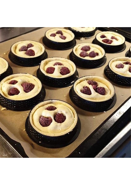 10 Adet Kek Kalıbı Mousse Tart Yüzük Yuvarlak Şekil Tatlı Turta Dekorasyon Aracı Delikli Pişirme Kesici Dıy Bakeware (Yurt Dışından)