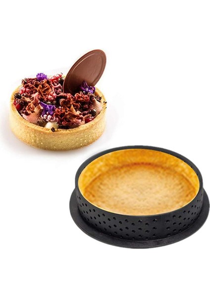 10 Adet Kek Kalıbı Mousse Tart Yüzük Yuvarlak Şekil Tatlı Turta Dekorasyon Aracı Delikli Pişirme Kesici Dıy Bakeware (Yurt Dışından)