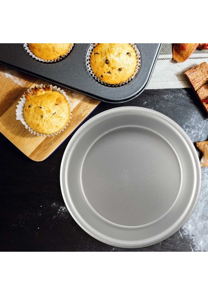 Inç Küçük Kek Tavası 4'lü Set, Mini Kek Pizza, Kiş, Toksik Olmayan ve Sağlıklı Için Pişirme Yuvarlak Kek Tavaları Teneke Bakeware (Yurt Dışından)