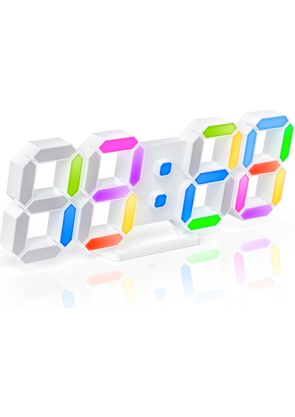 Ev Yatak Odası Için Uygulama Kontrolü ile 3D LED Dijital Duvar Saati Rgb Saat (Yurt Dışından) fiyatları