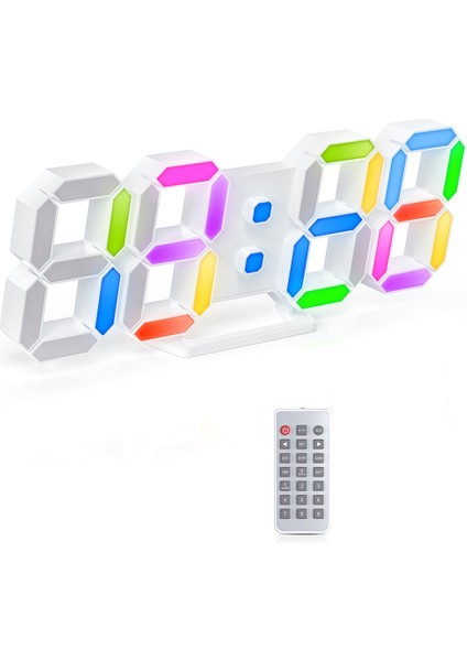 Ev Yatak Odası Için Uygulama Kontrolü ile 3D LED Dijital Duvar Saati Rgb Saat (Yurt Dışından) modelleri