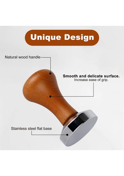 51MM Espresso Kahve Sabotajı, Tamper Matlı, Alüminyum Düz Tabanlı (Yurt Dışından)