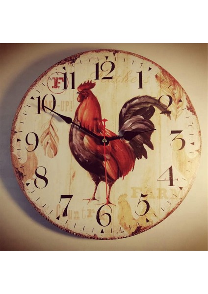 12 Inç Rustik Horoz Sessiz Geçmeyen Duvar Saati (Yurt Dışından) fiyatları