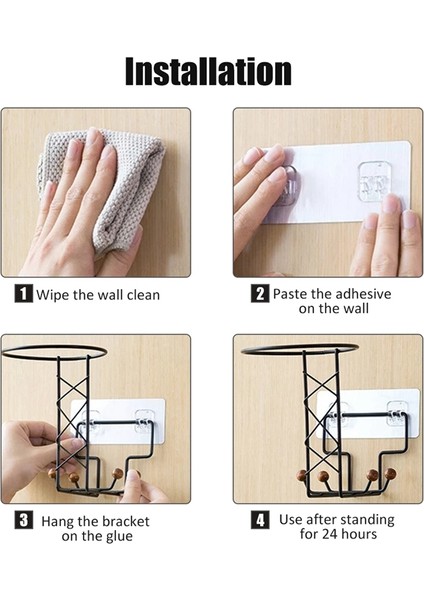 Duvara Monte Motosiklet Kaskı Tutacağı 4 Mont Şapka Kancası - Beyaz (Yurt Dışından) fiyatları