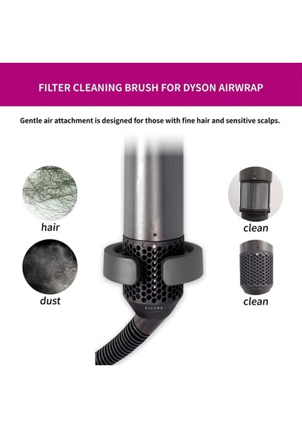 Dyson Airwrap Styler HS01 HS05 Filtre Temiz Fırça Eki Için 2 Adet Filtre Temizleme Fırçası (Yurt Dışından)