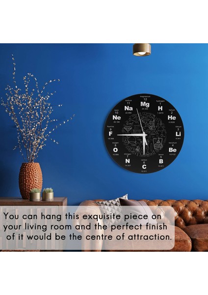 Periyodik Element Tablosu Duvar Sanatı Kimyasal Semboller Duvar Saati Siyah (Yurt Dışından) fırsatları