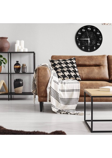 Periyodik Element Tablosu Duvar Sanatı Kimyasal Semboller Duvar Saati Siyah (Yurt Dışından) indirimleri