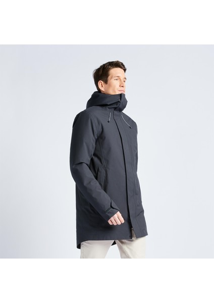 Tribord Erkek Yelkenli Yağmurluğu - Koyu Gri - Sailing 500