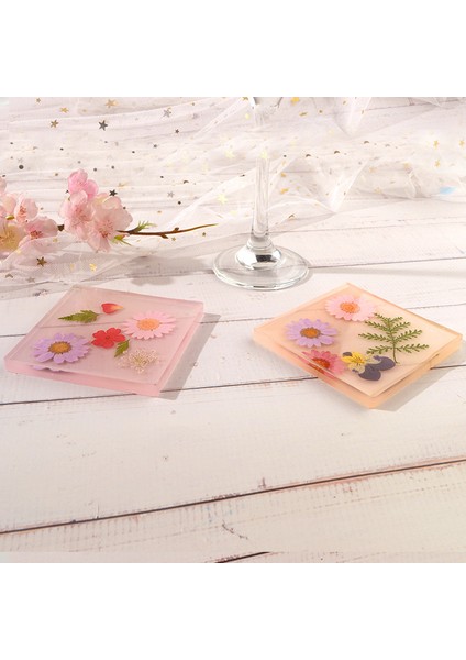 Paket Yuvarlak ve Kare Şekli Coaster Taban Silikon Kalıp Reçine Kalıpları Epoksi Uv Dıy Reçine Zanaat Ev Dekorasyon Araçları (Yurt Dışından)