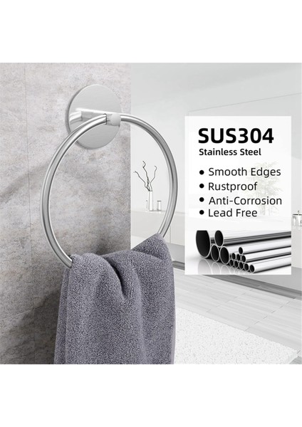 Banyo Havlu Halkası Paslanmaz Çelik Banyo Havlu Askısı, Siyah (Yurt Dışından) modelleri