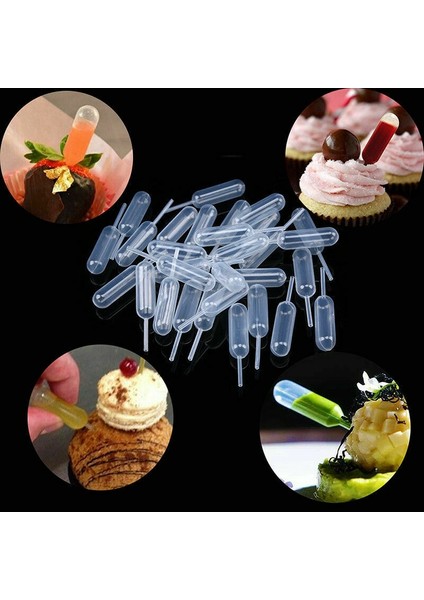 100 Adet 4 ml Plastik Tek Kullanımlık Sıkıştırın Transfer Yağları Pipetler Damlalık Krem Perfüzyon Diy Cupcake Pipetler (Yurt Dışından)