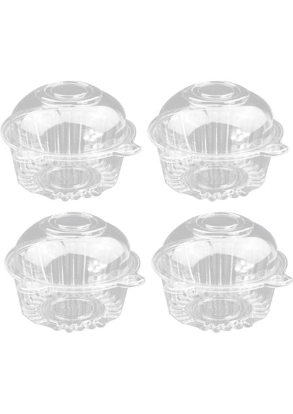 100 Adet Şeffaf Plastik Tek Cupcake Kek Kutusu Muffin Dome Tutucu Kutusu (Yurt Dışından)