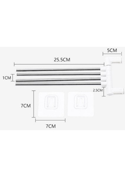 Dikişsiz Çıkartmalı Paslanmaz Çelik Havlu Askısı Dört Çubuklu Havlu Askısı (Yurt Dışından)