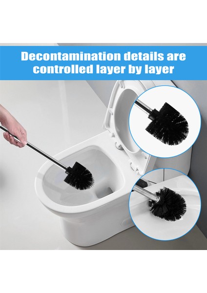 Paslanmaz Çelik Wc Banyo Temizleme Tuvalet Fırçası Siyah Kafa (Yurt Dışından) modelleri