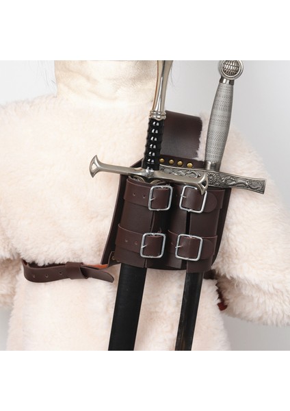 Korsan Savaşçı Cosplay Larp Kostümü Için Çift Arka Kın, Kahverengi (Yurt Dışından)
