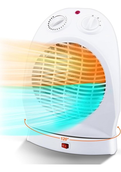 2000W, 120° Fanlı Isıtıcı, 2 Isıtma Ayarlı, Ayarlanabilir, Eu Fişi (Yurt Dışından)