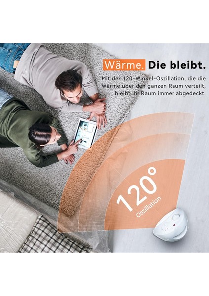 2000W, 120° Fanlı Isıtıcı, 2 Isıtma Ayarlı, Ayarlanabilir, Eu Fişi (Yurt Dışından)