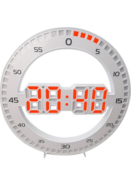 Atlayan Saniyeli Oturma Odası Duvar Saati, Beyaz ve Kırmızı (Yurt Dışından)