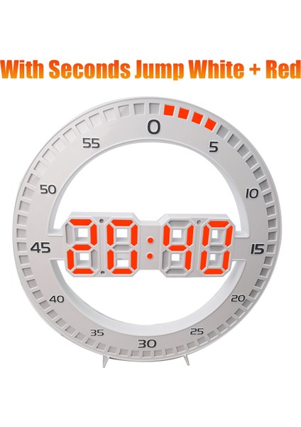 Atlayan Saniyeli Oturma Odası Duvar Saati, Beyaz ve Kırmızı (Yurt Dışından) indirimleri