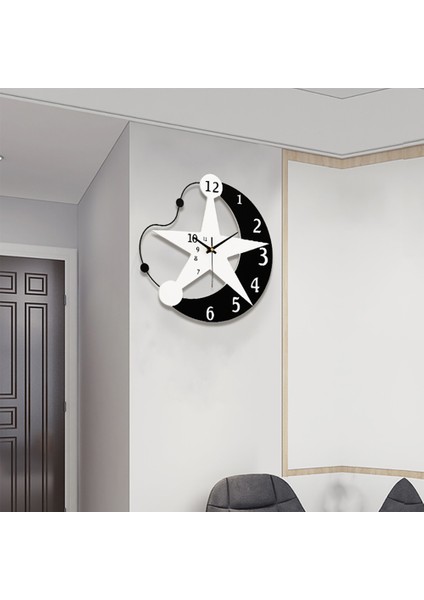 Salon Yıldız&ay Duvar Saati Büyük Sessiz Duvar Saati (Yurt Dışından)