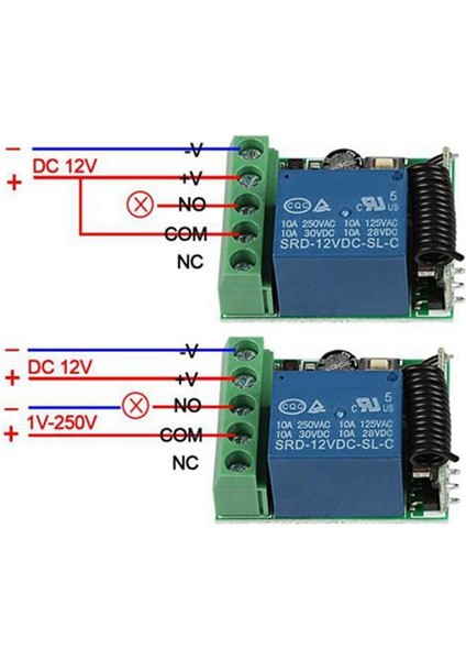 Elektronik Kilit Kapısı Için 12V 1ch Röle Alıcı Modülü(1rc 1A 1c) (Yurt Dışından)