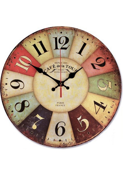 12 Inç Retro Ahşap Duvar Saati Çiftlik Evi Dekoru (Yurt Dışından)