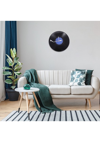 Kuvars Yuvarlak Retro Duvar Saati Ev Dekorasyon Mavi + Siyah Plastik (Yurt Dışından) fiyatları