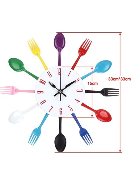 Mutfak Duvar Saati, 3D Kaşık Çatal Duvar Saati Ayna Duvar Çıkartması (Yurt Dışından) fiyatları