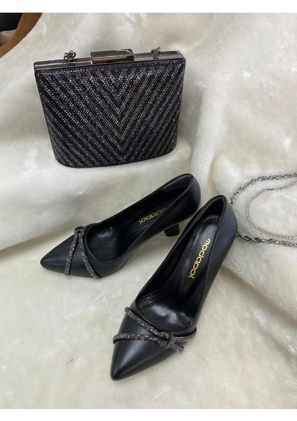Çiğdem Siyah Taş Detaylı Kadeh Ökçe Stiletto (Moda S1) - Siyah - 37 - ST01711-SİYAH-37 indirimleri