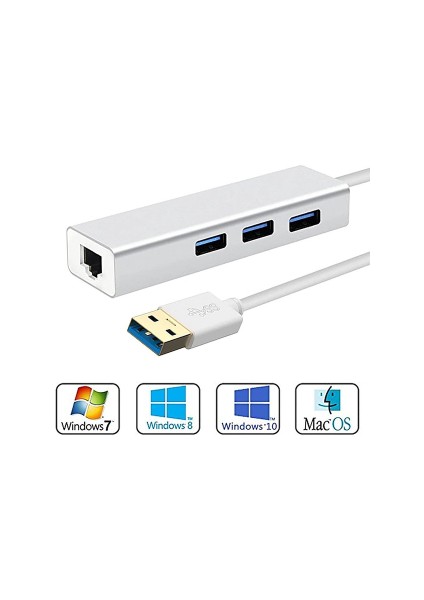 Macbook Gigabit Ethernet Adaptör USB 3.0 Gigabit Ethernet USB Hub USB 3.0 Çoğaltıcı macbook Uyumlu