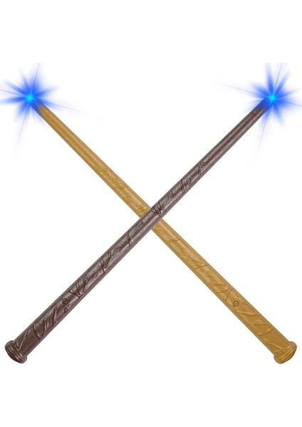Çocuklar Için 2'li Paket Light Up Sihirbazı Sihirli Değnek Sesi Aydınlatıcı (Yurt Dışından)