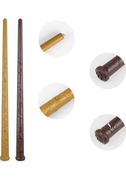 Çocuklar Için 2'li Paket Light Up Sihirbazı Sihirli Değnek Sesi Aydınlatıcı (Yurt Dışından)