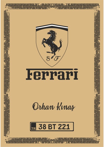 Paspas Kağıdı Ferrari Logo ve Kişiye Özel Baskı 100 Ad. 35X50 cm