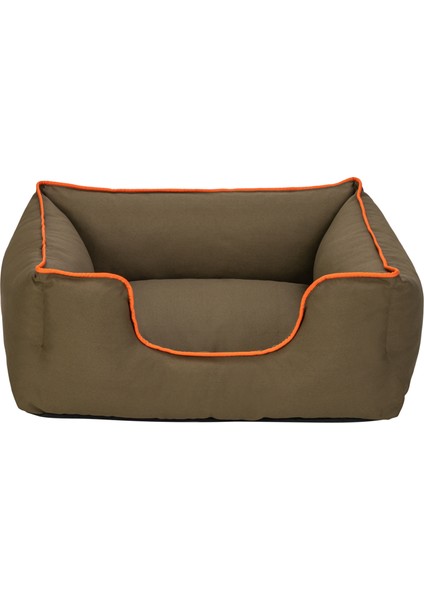 Nrtmsa Pet Comfort Alpha Kedi Ve Köpek Yatağı Haki W Turuncu Biye S 60x50cm