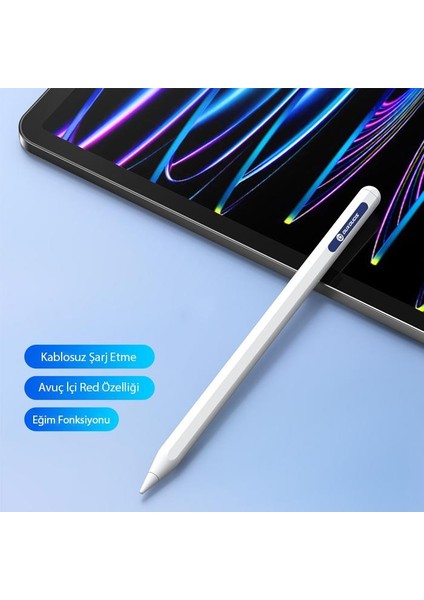 Şarj Göstergeli Avuç Içi Reddetme iPad Stylus Kalem iPad Tablet Dokunmatik Kalem Kapasitif Kalem