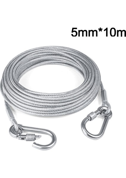 Adet Çelik Tel Çekme HALATI-5MM-10M Siyah, Gümüş Karabina (Yurt Dışından) indirimleri