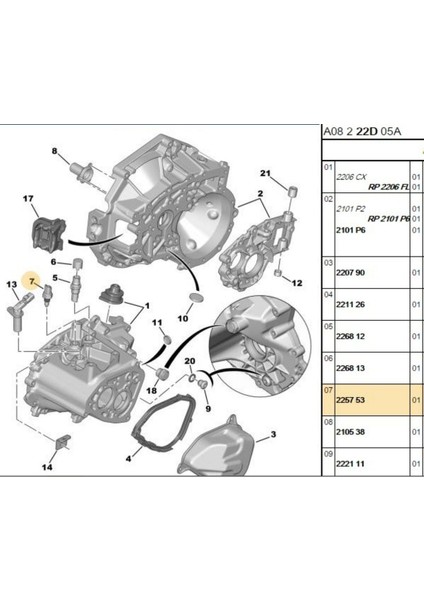 Geri Vites Müşürü 206 307 308 (BRS225753-ZMS1081-05080032-2257.53)
