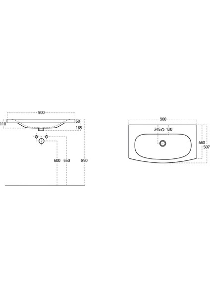 Java 90 cm Lavabo-Sanovit