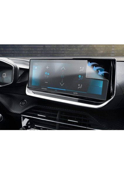 Engo Peugeot 208 10 Inç Mat Ekran Koruyucu Multimedya Şeffaf