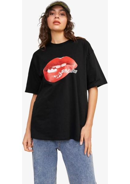 Jxkora Loose Kadin Siyah T-Shirt 12254345-BLACK