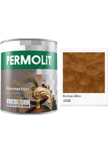 Hammerton Dekoratif Metal Boyası Kırmızı Altın 0.75 Lt.