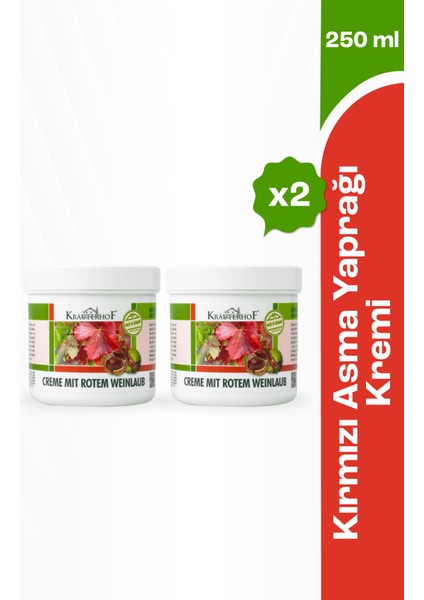 Kırmızı Asma Yaprağı Kremi 250 ml x 2 Adet