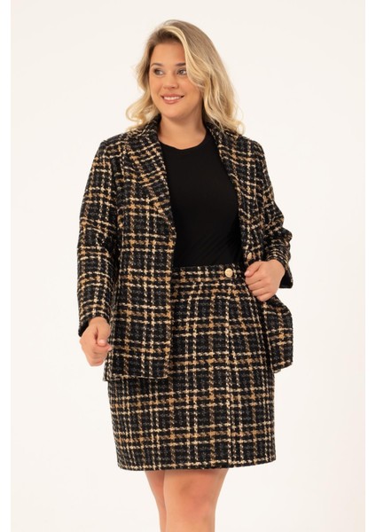 Astarlı Tüvit Kruvaze Blazer Ceket