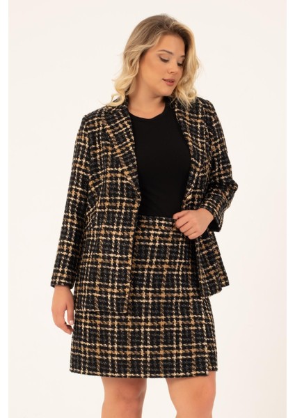 Astarlı Tüvit Kruvaze Blazer Ceket