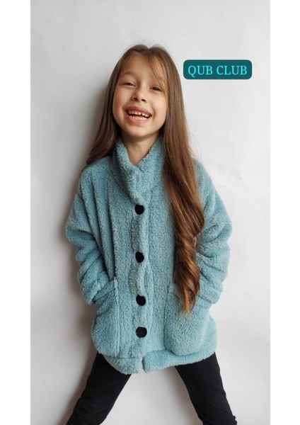 QUB CLUB Unisex Çocuk Mürdüm Peluş Ceket Beden Tablosuna Göre Alım Yapabilirsiniz