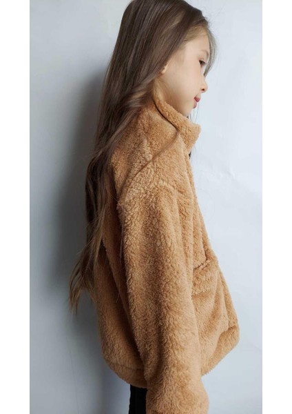 Unisex Çocuk Mürdüm Peluş Ceket Beden Tablosuna Göre Alım Yapabilirsiniz