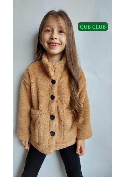 Unisex Çocuk Mürdüm Peluş Ceket Beden Tablosuna Göre Alım Yapabilirsiniz