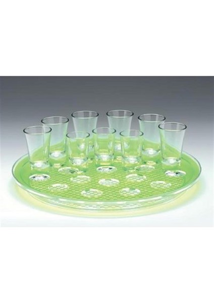34 cm Yuvarlak Polycarbonat Tepsili, 21 'li Şat Servisi