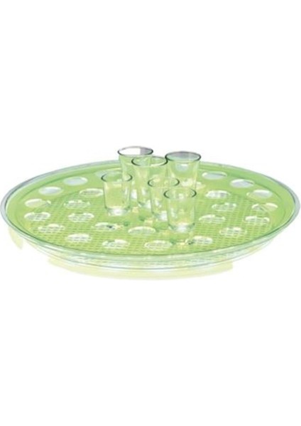 42 cm Yuvarlak Polycarbonat Tepsili, 35'li Şat Servisi